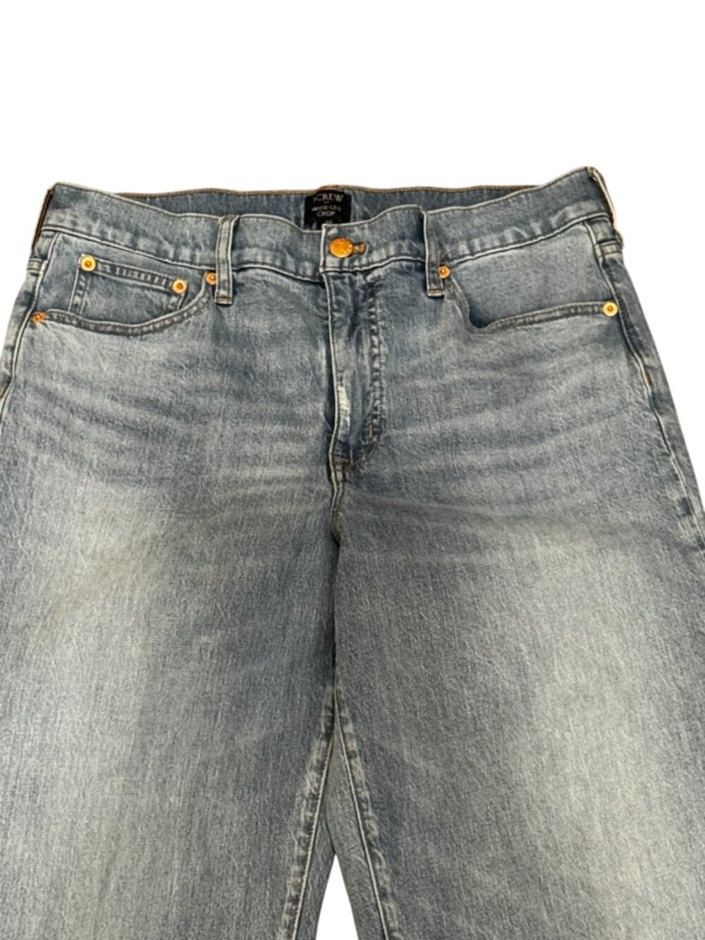 J.Crew Wide Leg Crop Jeans Raw Hem Light Wash Size 30 - Picture 2 of 6